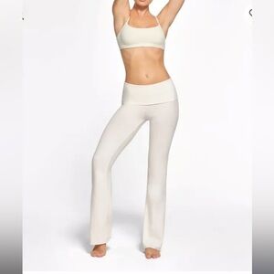 SKIMS Cotton Jersey Foldover Pant in MARBLE sz Medium